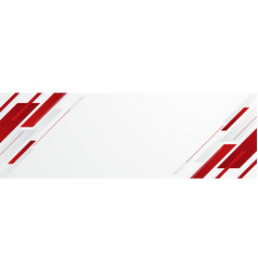 Red And White Abstract Wide Banner Background