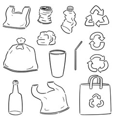 Set of recycle item Royalty Free Vector Image - VectorStock