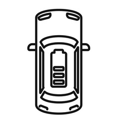 Top View Electric Car Icon Outline Style