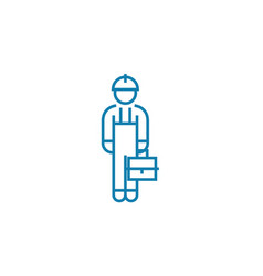 Blue Collar Linear Icon Concept Line