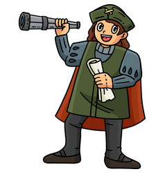 Columbus Day Man With Scroll Telescope Clipart