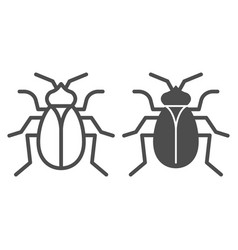 Flea Line And Solid Icon Pests Concept Home