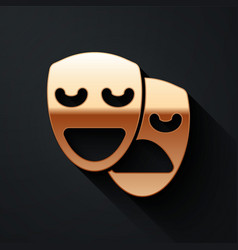 Gold Comedy And Tragedy Theatrical Masks Icon