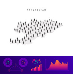 Kyrgyzstan People Map Detailed Silhouette Mixed