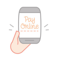 New Normal Hand With Smartphone Pay Online After