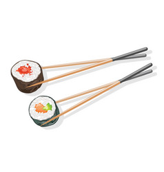 Two Couples Wooden Chopsticks Holding Tekkamaki