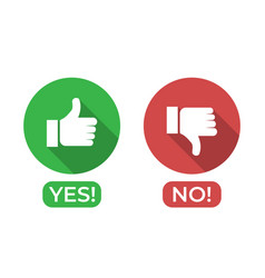 Yes And No Icon With Thumbs Up And Thumbs Down