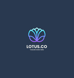 Logo Lotus Line Art Gradient Style