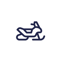 Snowmobile Line Icon On White