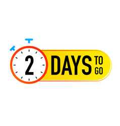 2 Days To Go Timer Symbol Colorful Style