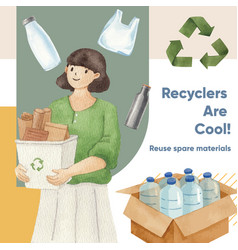 Instagram Post Template With Global Recycling