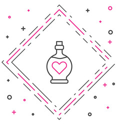 Line Bottle With Love Potion Icon Isolated On