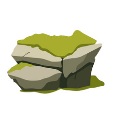 Mossy Stone Cartoon Image Rock With Moss