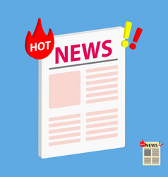 Newspaper And Fire 3d Icon Hot News Concept