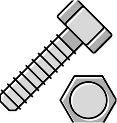 Hex Head Bolt Color Icon