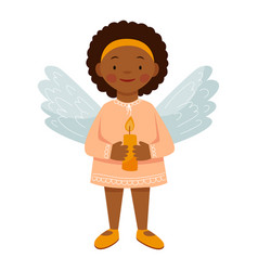 A Cute African American Girl Dressed As An Angel