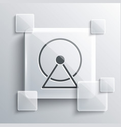 Grey Hamster Wheel Icon Isolated