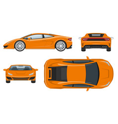 Sports Car Template Side Front Back Top View