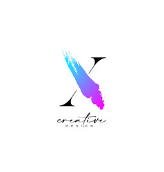 Brush Stroke Letter X Logo Design With Artistic