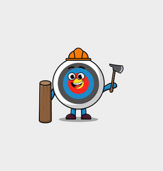 Cute Cartoon Archery Target As Carpenter With Ax