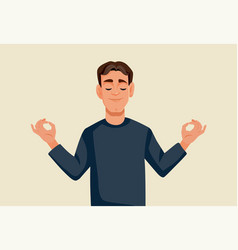 Man Feeling Calm And Relaxed Cartoon