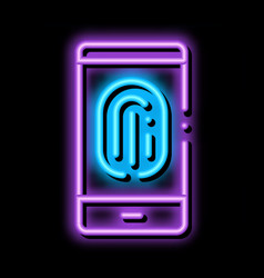 Scan Fingerprint In Phone Neon Glow Icon