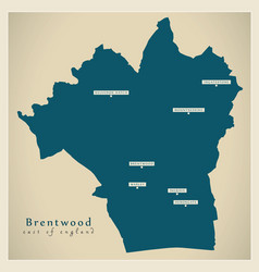 Brentwood District Map - England Uk