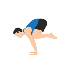 Man Doing Crow Pose Bakasana Exercise