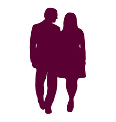 Couple Walking Close Chatting Silhouette