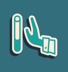 Green Giving Up Cigarette Icon Isolated On Green