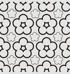 Simple Black Flower Line Pattern Design