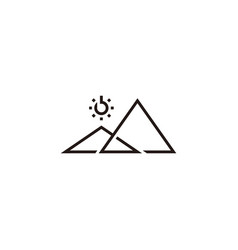 Sun Mountain Geometric Thin Line Logo