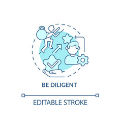 Be Diligent Blue Concept Icon