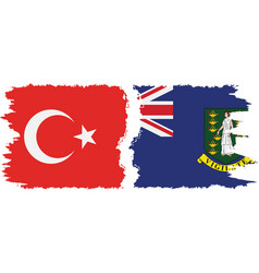 British Virgin Islands And Turkey Grunge Flags