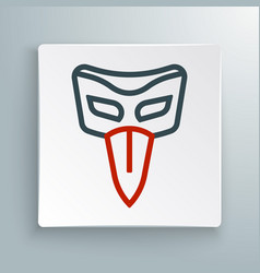 Line Carnival Mask Icon Isolated On White