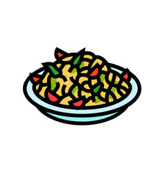 Papaya Salad Thai Cuisine Color Icon