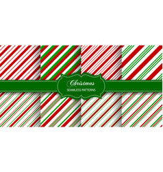 Set Of Striped Seamless Textures Christmas Patter