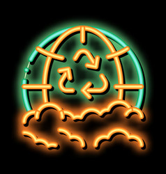 Trash Recycle Planet Earth Neon Glow Icon