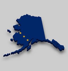 3d Isometric Map Of Alaska Is A State Of United