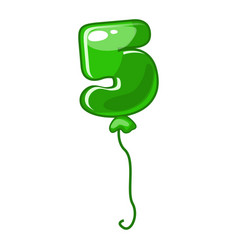 Cartoon Balloon Number 5 Font Kids Numbers Figure