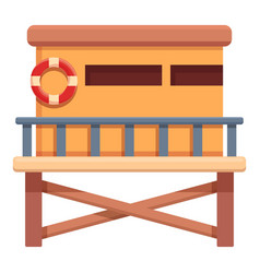 Lifeguard Beach House Icon Cartoon Life