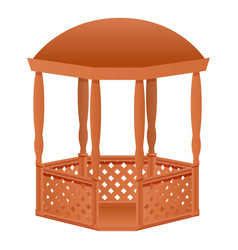 Outdoor Wood Gazebo Icon Cartoon Style