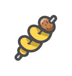 Twist Potato Spiral Snack Icon Cartoon