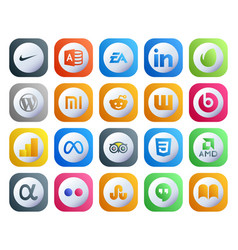 20 Social Media Icon Pack Including Travel