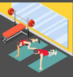 Fitness In Gym Isometric Poster