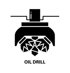 Oil Drill Icon Black Sign With Editable