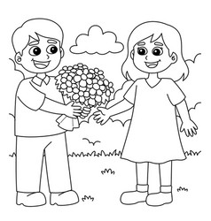 Valentines Day Loving Couple Coloring Page