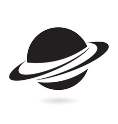 Black Planet Icon Inspired By Saturn