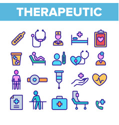 Therapeutic Collection Elements Icons Color Set