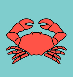 Crab Icon Isolated Flat Style